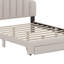 Grand lit plateforme tapissier avec table de chevet en molleton Abinayan Teddy-816606646