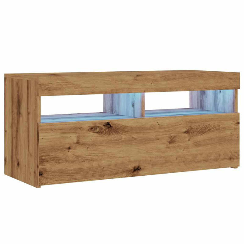 Madline Unfinished TV Stand, Artisan Oak, 90cm