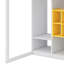 Lit mezzanine simple en bois avec armoire intégrée, tablettes et escalier-2015295758