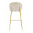 Kira Indoor Upholstered Bar Stool, Beige Fabric With Metal Frame, Set Of 2