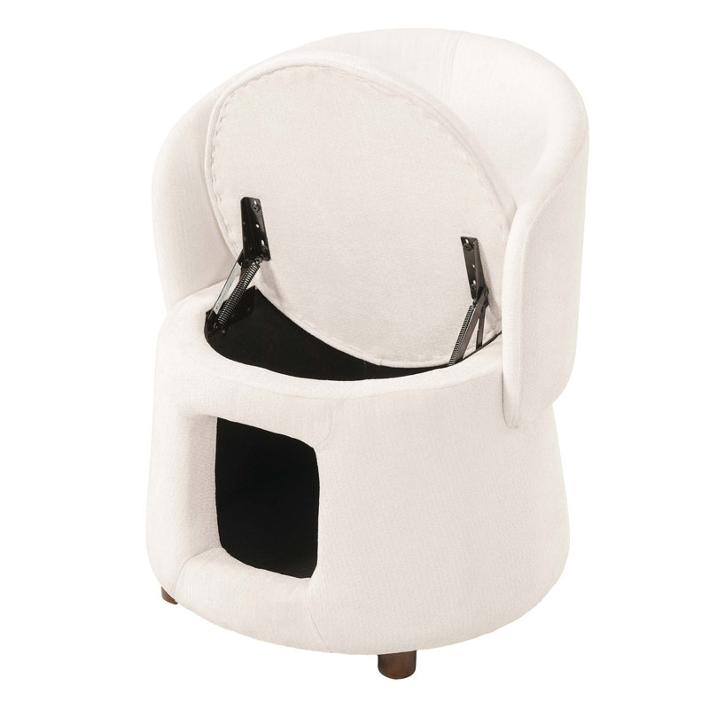 Chaise 2 en 1 adaptée aux animaux de compagnie avec rangement dissimulé et tabouret convertible, Beige