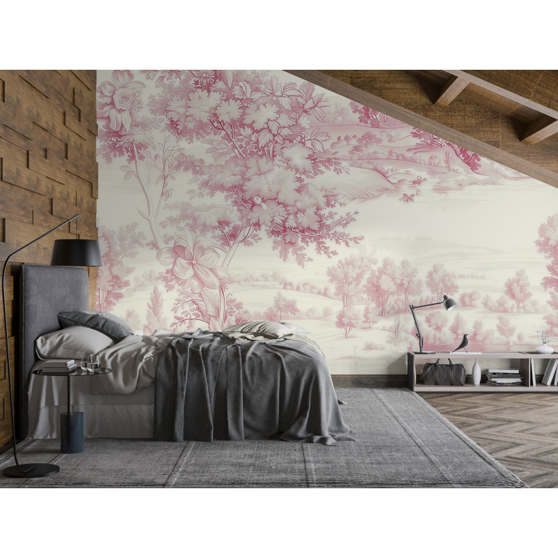 Papier peint Toile | Décoration murale campagne française | Accent romantique romantique, L 120 po x l 80 po