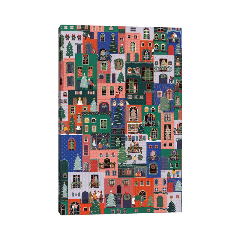Christmas Town by Ceyda Alasar - Gallery-Wrapped Canvas Giclée on Canvas, 20.32 cm H x 30.48 cm W, Wrapped Canvas