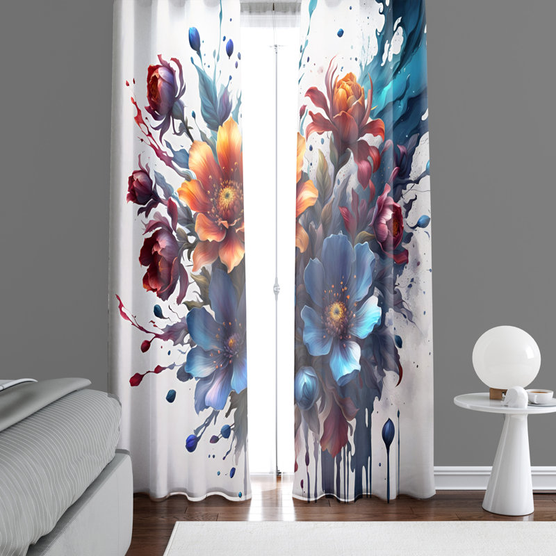 Paire de rideaux semi-transparents Edmanuel, L 40 po x L 82 po