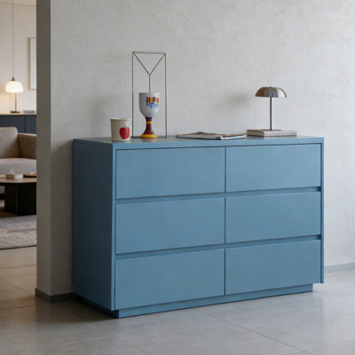Bright Blue Durable Practical 6-Drawer Cabinet