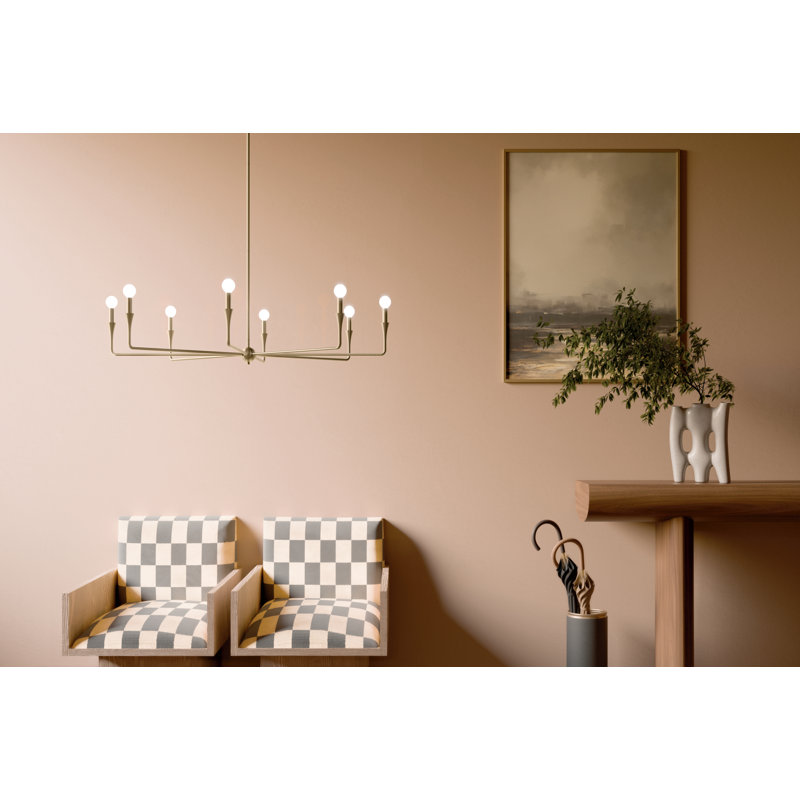 Lustre 8 lumières Kichler Alvaro, Bronze, H 23,25 po x l 50 po x P 50 po, 8