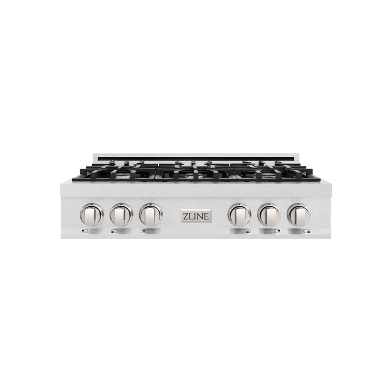ZLINE 36" Porcelain Gas Stovetop in Fingerprint Resistant with 6 Gas Burners, Stainless Steel