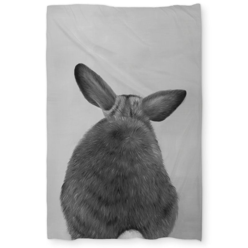Little rabbit from behind - Gray duvet cover for home decor