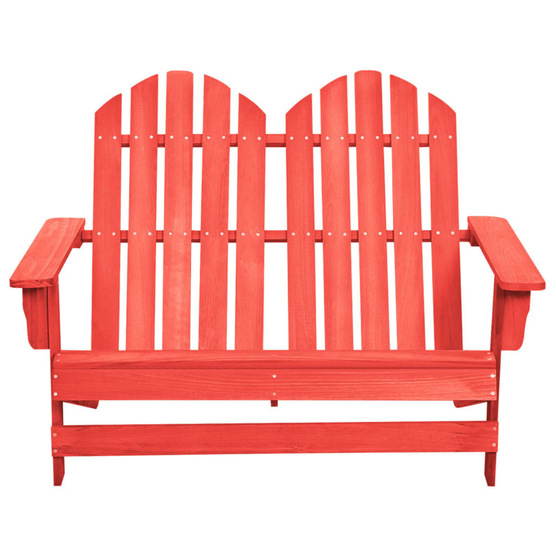 Chaise Adirondack en bois massif Ahaan, Rouge
