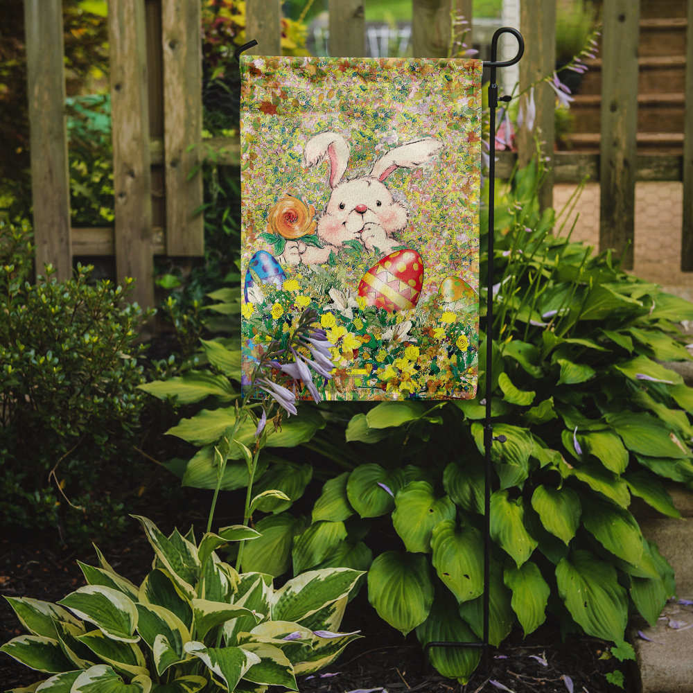 Vache Easter Bunny and Eggs 2-Sided Polyester Garden Flag The Holiday Aisle® 