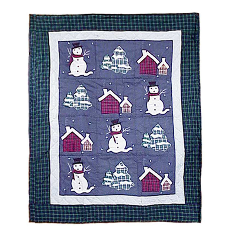 Snowman Quilted Throw Blanket