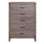 Commode de chambre à coucher 1 pièce à 5 tiroirs en mélamine avec rivets de coin en métal stratifié