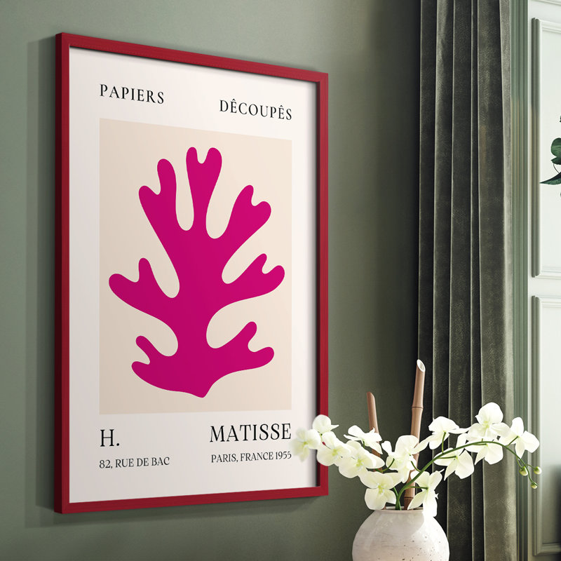 Matisse CLXI, reproduction encadrée - bois massif, Rouge, H 10 po x l 8 po
