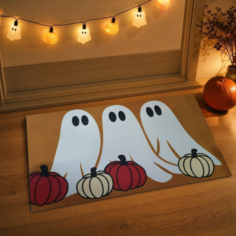 Paillasson d'Halloween fantaisie et tapis de citrouille