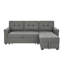 Lit escamotable 86 po gris à 3 places, réversible, avec surpiqûres géantes et accents pour la maison-1609772228