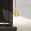 Mini-luminaire suspendu conique blanc 1 lumière avec détails en nickel brossé et abat-jour en aluminium blanc avec intérieur doré-617319598-662799156