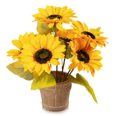 Silk Sunflower Arrangement in Pot
