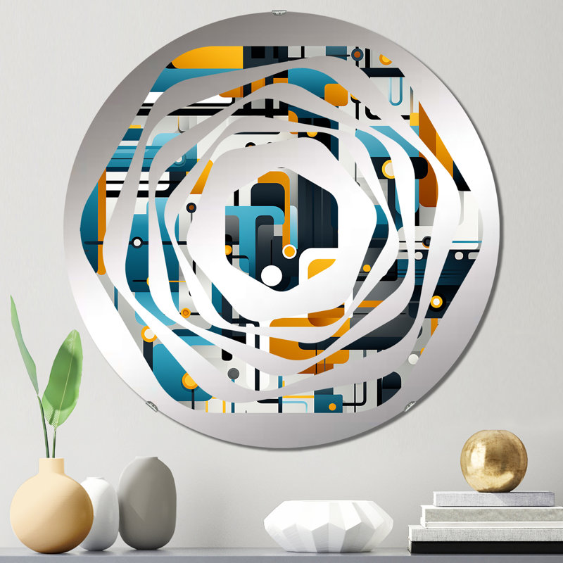 Miroir décoratif bleu Amorphe, 23,6 po x 23,6 po