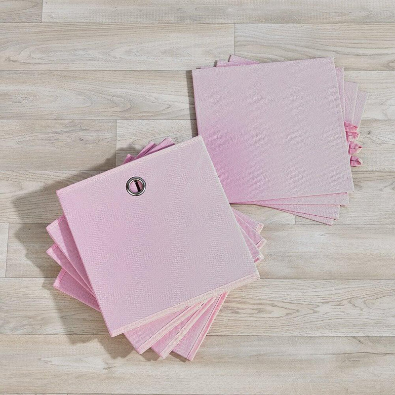 Fabric Storage Cube Organiser Box, Pink