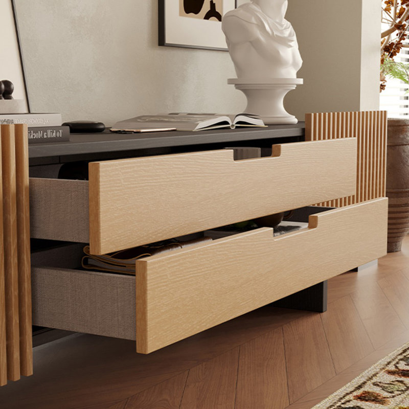 Meuble télé Modern Burlywood, H 31,5 po x L 94,49 po x l 15,75 po