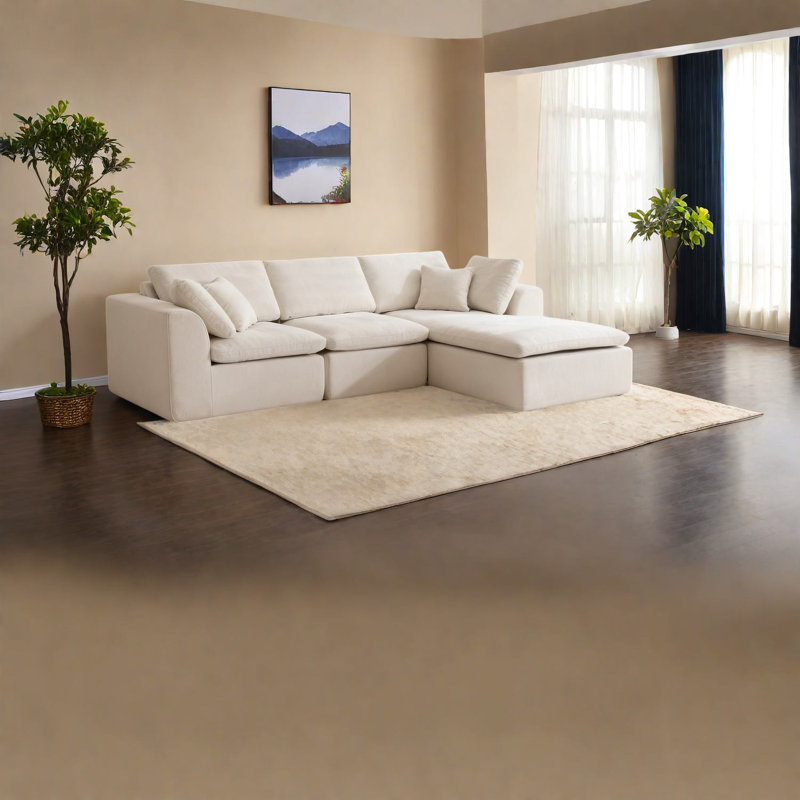 Canapés modulaires ultra-confortables avec tissu en chenille, style moderne pour la vie
