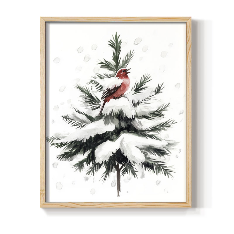 «Christmas Holiday Art» CDXXXIV, reproduction d'art encadrée - bois massif, H 15 po x l 12 po, Naturel