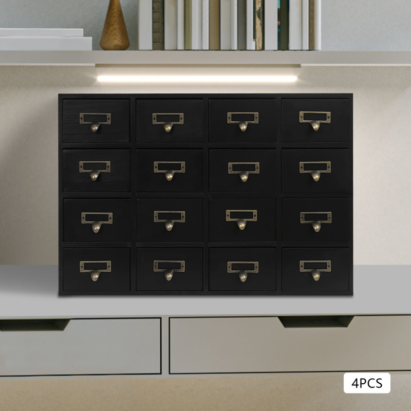 Ensemble de rangement de bureau 64 tiroirs, Noir, noir, noir, noir