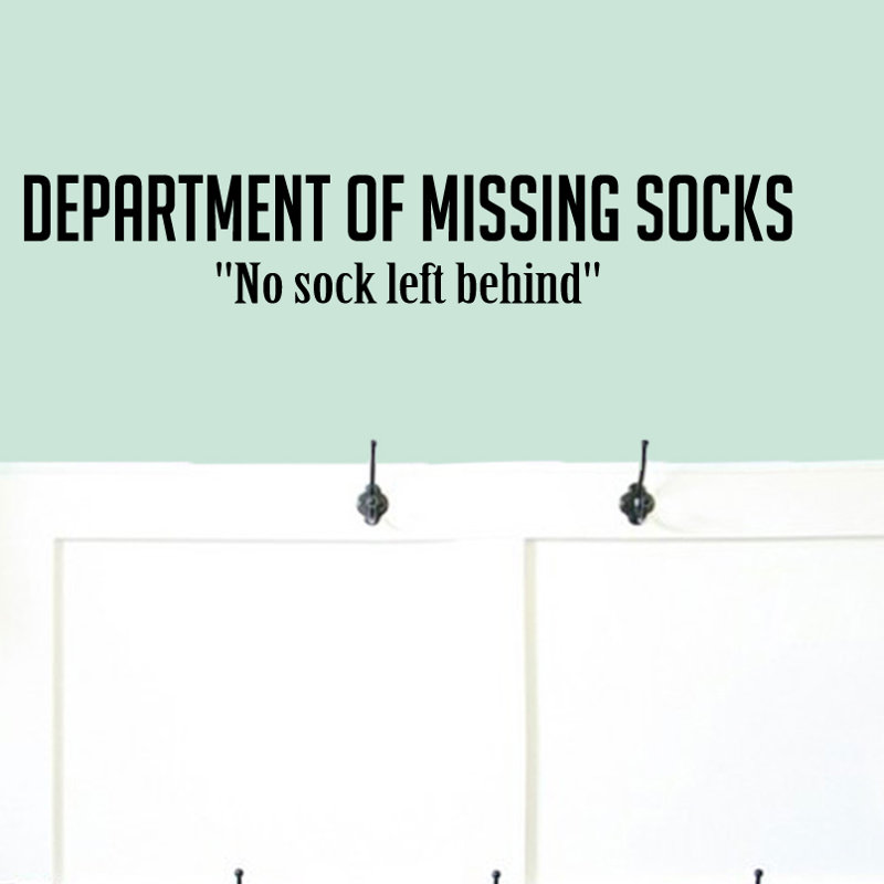 Décalcomanie murale ministère du service de socks manquant, Noir