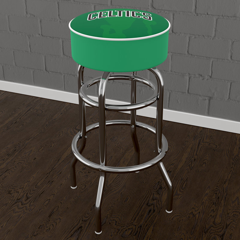 Swivel Upholstered Counter Stool with Metal Frame