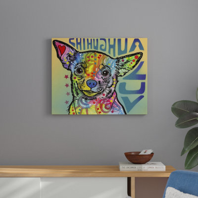 « chihuahua luv », reproduction sur toile