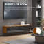 Meuble télé mural avec rangement, console multimédia suspendue, brun