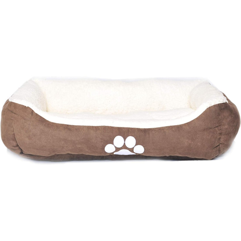 Lit pour chien avec traversin rectangulaire, lit pour chien de taille moyenne