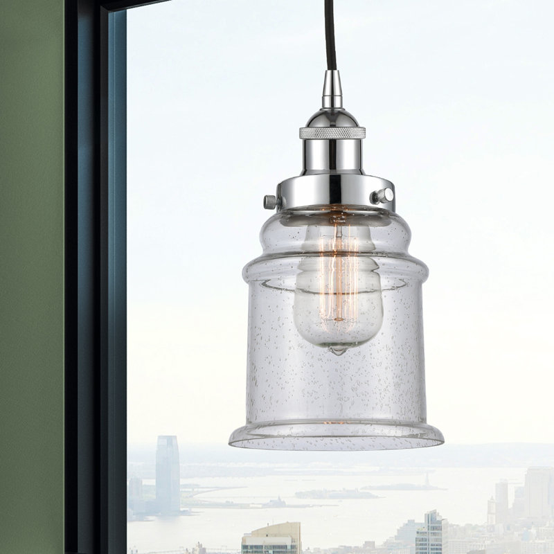 Luminaire suspendu cylindrique à 1 lumière Amiriya, H 11 po x l 6 po x P 6 po, Chrome poli