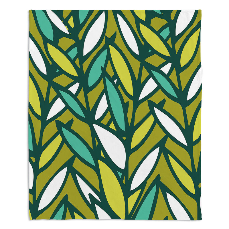 Couverture sherpa à feuilles douce, l 51 po x L 60 po