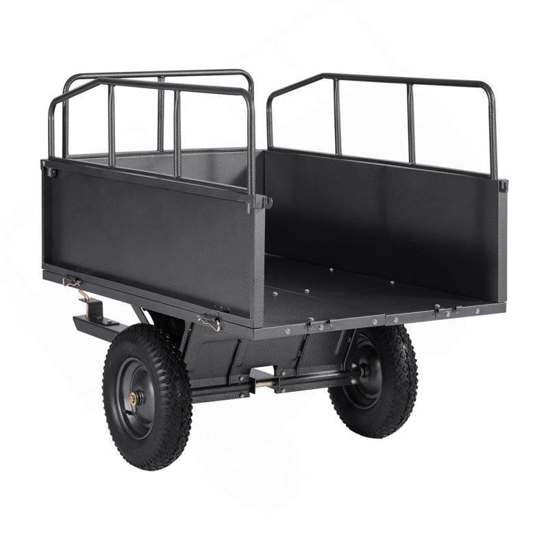 Chariot à benne en acier 17 pieds Ft 600LB pour remorquage de VTT / UTV derrière un camion robuste