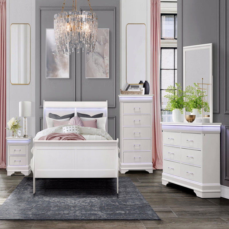 Commode avec DEL, Blanc