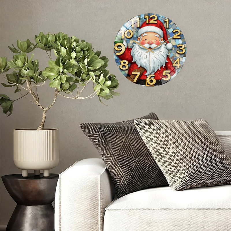 Horloge murale festive de Noël, horloge murale 12 po