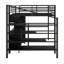 Lit mezzanine en métal avec ensemble de table et garde-robe
