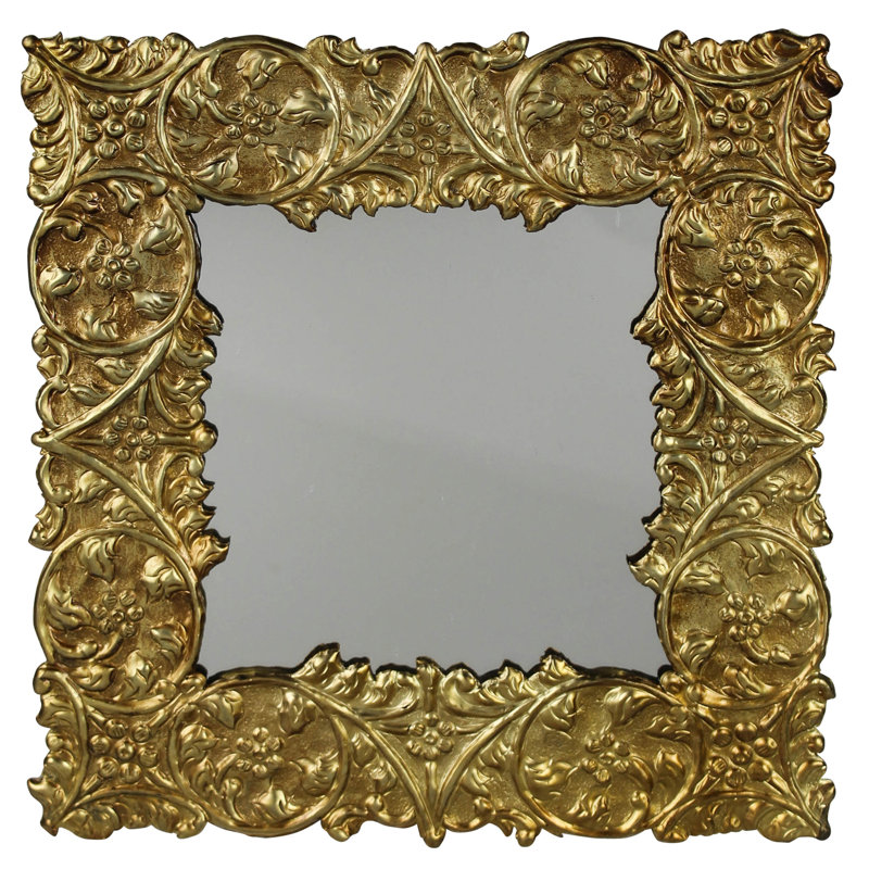 Metal Mirror, Antique Gold