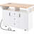 Large Folding Kitchen Island With 2 Drop Leaf, Power Outlet, Dining Table, 3 Drawers, Spice & Towel Rack, White 5 Motion, Stand,-1777911573