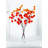 Orange Red Billy Balls Artificial Faux Arrangement In Vase