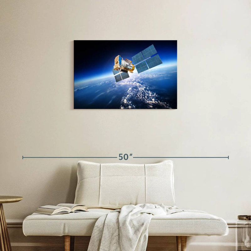 Oberle Satellite Hovering Over Earth, 20" H x 30" W