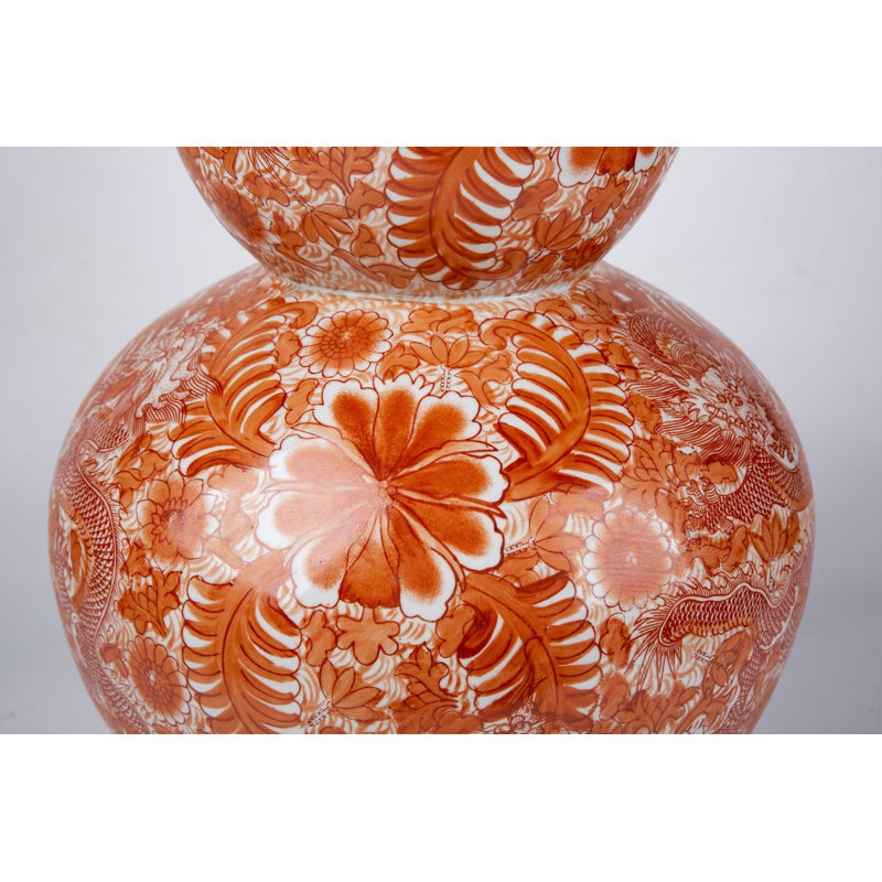 Vase de plancher en porcelaine d’intérieur/d’extérieur 24 ", Orange