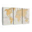 «World Map Beige World Map», reproduction sur toile 3 pièces par Jorge S-93060844