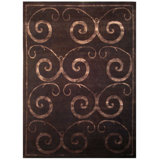 Metro-Velvet Geometric Area Rug in Brown/Gray/Ivory