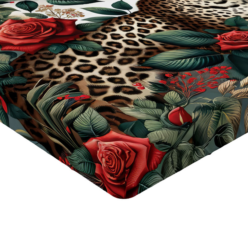 Microfiber Floral Fitted Sheet, Twin Fitted Sheet