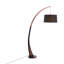 Lampe sur pied Noah Mid-Century moderne avec cadre en bois de noyer et base en marbre