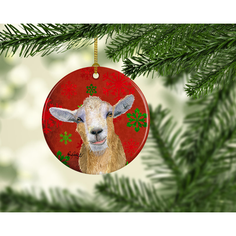 Ornement figurine suspendu en céramique noël