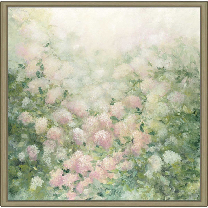 «Dreamy», reproduction de peinture acrylique sur toile, H 31,5 po x l 31,5 po x P 2 po, Cadre flottant champagne