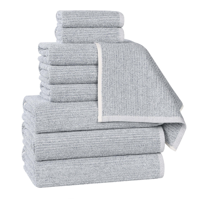 Ensemble 9 serviettes de bain Destin, Bleu denim